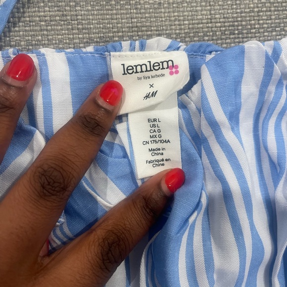 Lemlem x H&M Blue and white striped cropped tank - Picture 4 of 5